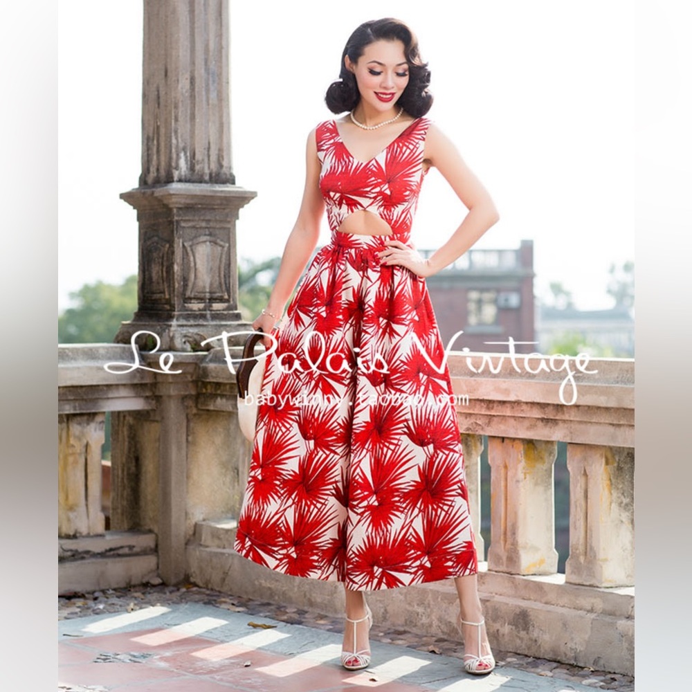 Le Palais Vintage Tiki jumpsuit (Size S)